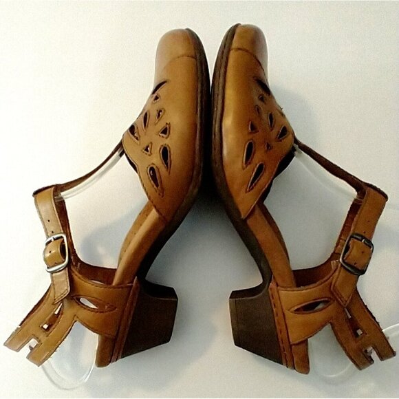 ROCKPORT Brynn Women Brown Leather T-Strap Mary Jane Pump Comfort Sandal - 10M - Picture 2 of 9